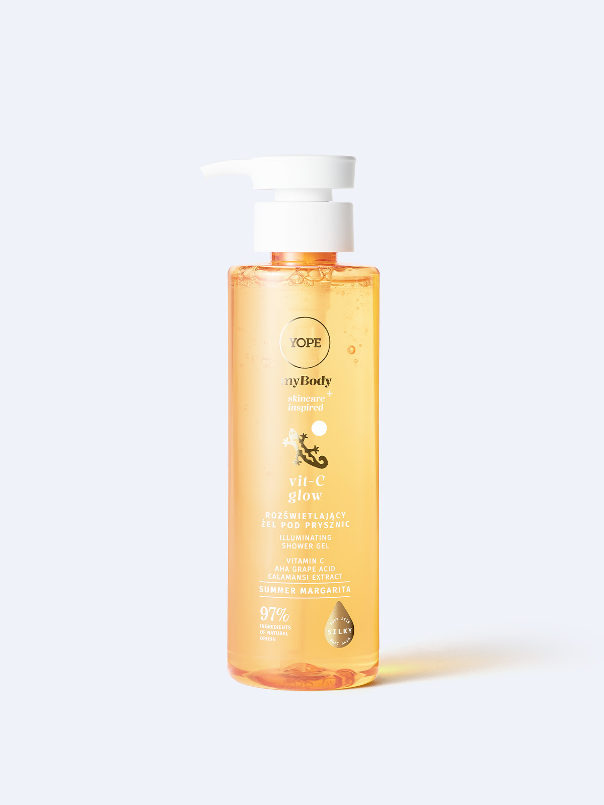 Illuminating shower gel for skin needing brightening and revitalization myBODY