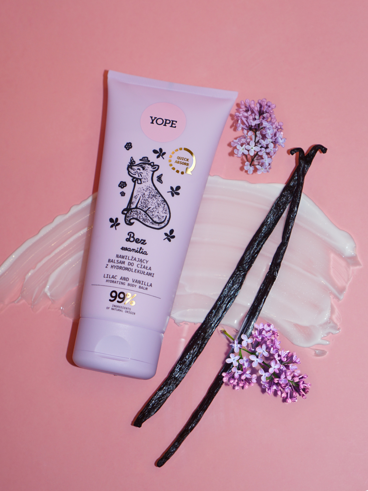 Moisturising Body Lotion with Hydromolecules Lilac & Vanilla