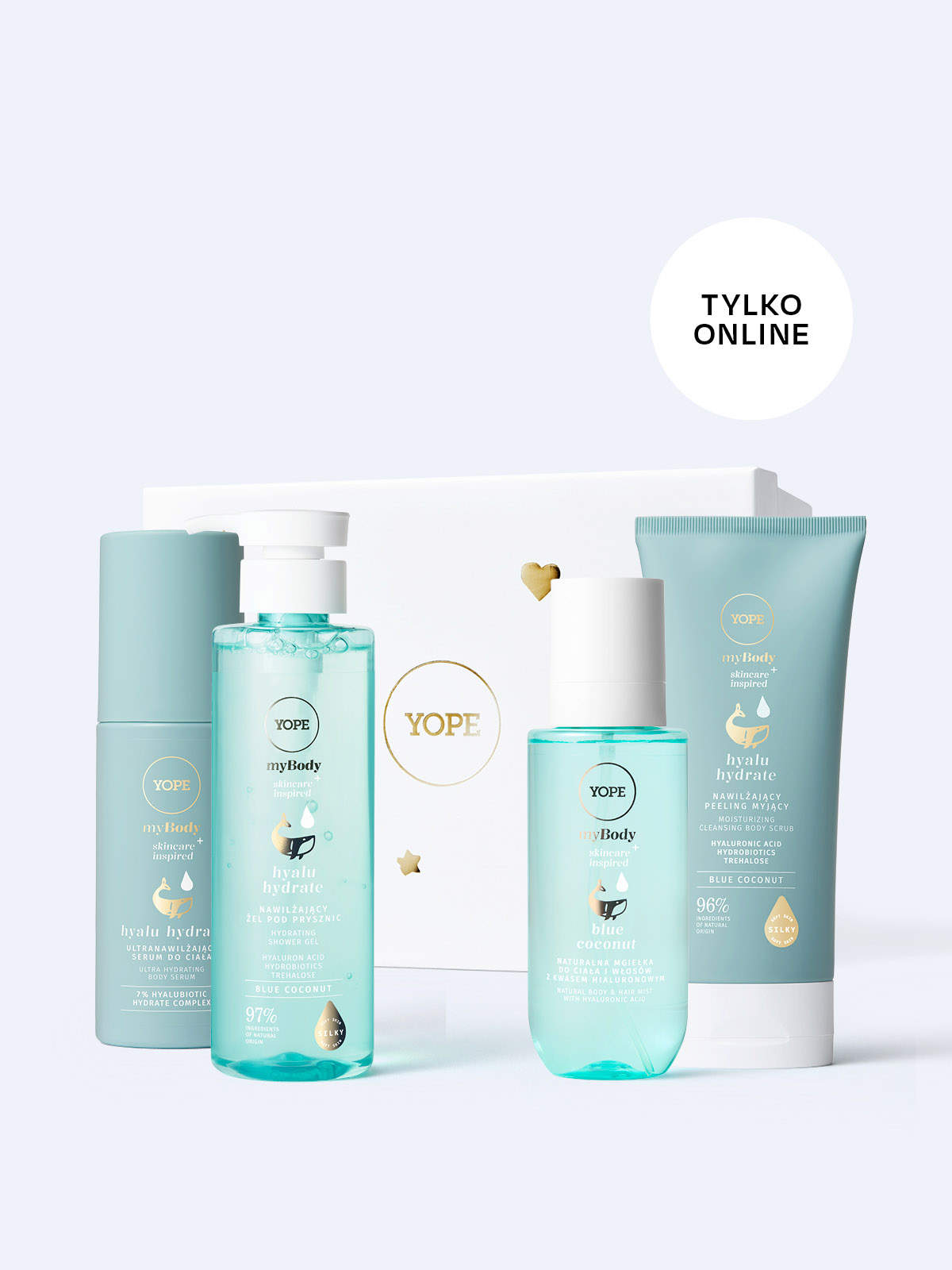 Hydrating myBODY hyalu hydrate Blue coconut Body Care Gift Set