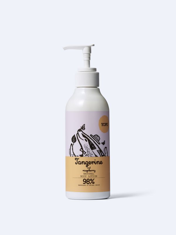 Tangerine and raspberry natural hand and body lotion