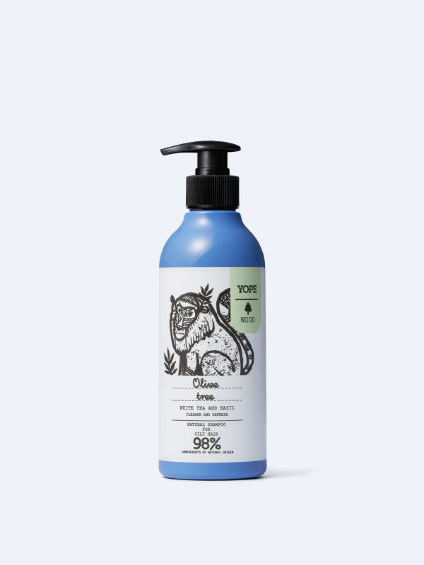 Natural Shampoo for oily hair Olive tree, white tea and basil